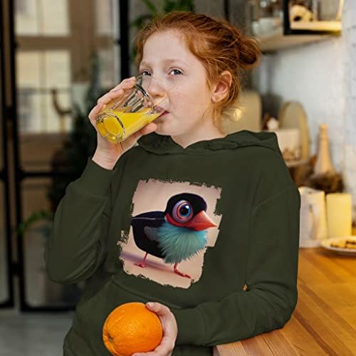 Детска hoody от порести руно Bird Art - Красива Детска hoody с качулка - Hoody с принтом за деца