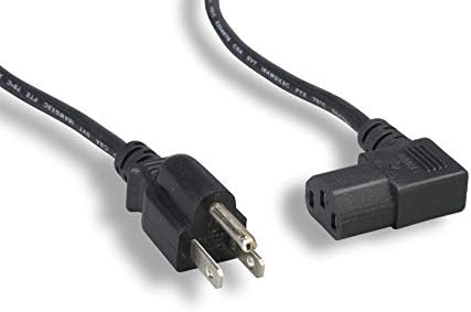 Захранващ кабел Cablelera 10' Северна Америка, NEMA 5-15 P и IEC-60320-C13 Правоъгълен, Черен (ZADA15PC-10)