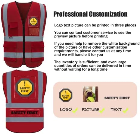 Обичай Жилетка за безопасност, Персонални жилетка Hi Vis с логото, висока светоотражающая работно облекло на открито с цип и