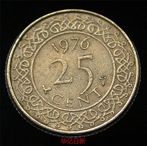 Суринам 25 Точки Монета Година на производство Случайна Мед Никел 20 мм Стар американската валута KM14