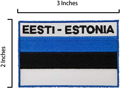 Икона с бродерия на Европейския Съюз, A-ONE + Бойна нашивка на ЕС + Нашивка с флага Естония, Иконата с Патриотичен флага, Желязо