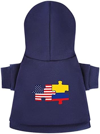 Знамена на САЩ и Колумбия, Блузи с Модел за Домашни Любимци, Мек Топъл Пуловер за Кучета, Костюми за Домашни Любимци с Шапки