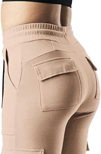 Дамски панталони за йога на експозиции свободно cut тънък Fit панталони за джогинг леки спортни занимания джогинг панталони с джобове