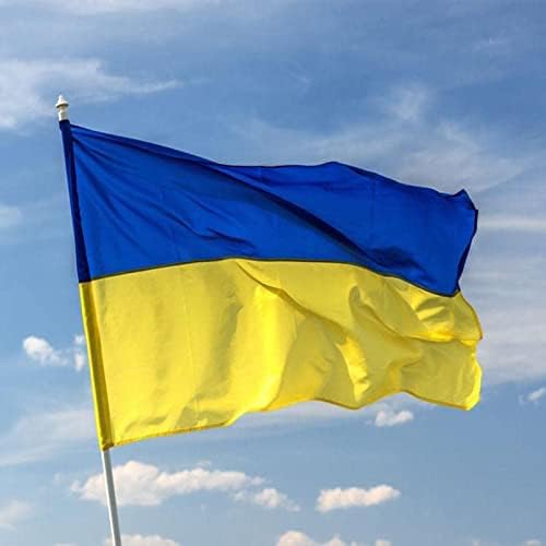 Двупосочен Знаме на Украйна 4x6 метра На открито - на Украински Национални Знамена от ултра силна Полиестер 210D с Медни Втулками