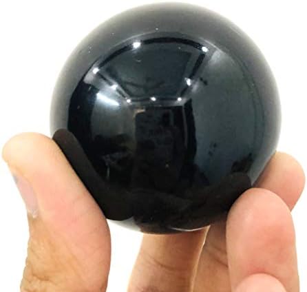 crystalmiracle Черен Ахат Crystal Скъпоценен Камък 45 Мм Обхват на Исцеляющий Рейки, Фън Шуй Подарък Оздравителна Енергия на Света на Медитацията