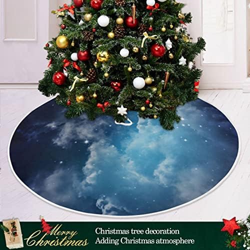 Oarencol Космическото Нощното Небе Пола за Коледно 36 Синьо Облак Звезда на Мъглявината Коледна Празнична Парти Коледа Мат Декорация