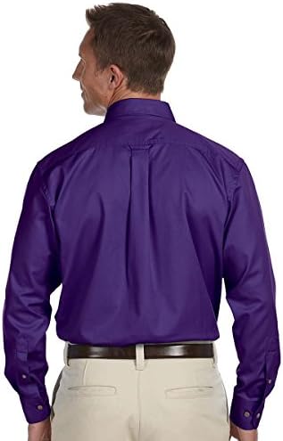 Мъжки саржевая риза Harriton Лесно Blend™ с дълъг ръкав и Забелязан модел XL DILL