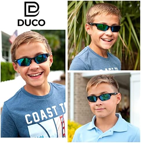 DUCO Детски Слънчеви Очила Спортни Слънчеви Очила за Момчета Младежки Поляризирани Бейзболни Слънчеви Очила за Момчета и Момичета K014