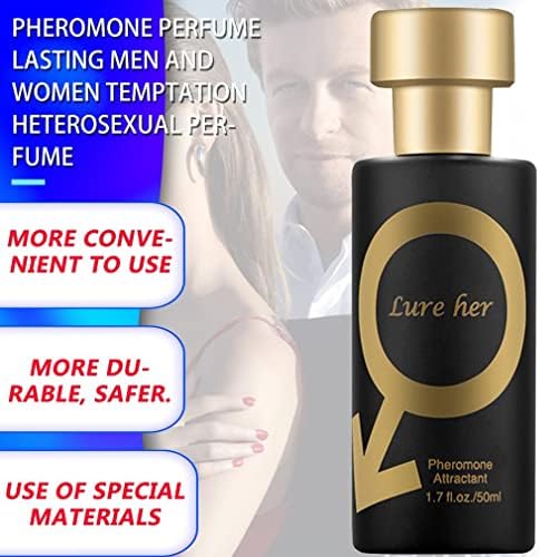 FOIDL 50 мл Парфюм с Феромони Golden Lure, De Perfume Feromonas Златната примамка, за Многократна употреба Парфюми, Помага за облекчаване на стреса (Цвят: Златен)
