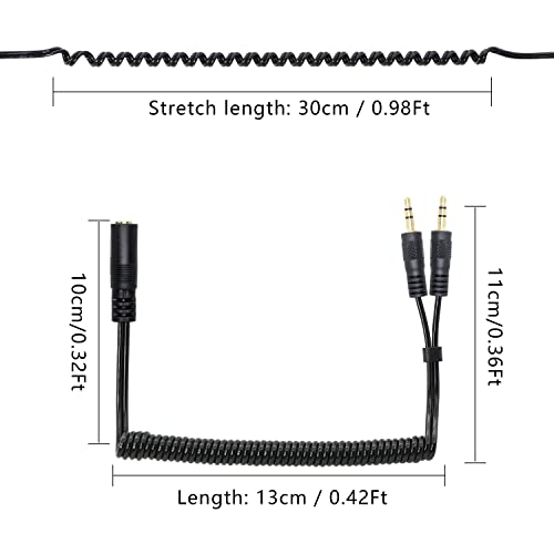 Аудио кабел-сплитер GELRHONR 3,5 мм стереонаушников с две свещи, удължителен кабел с 3,5 мм за стереонаушников (без микрофон)