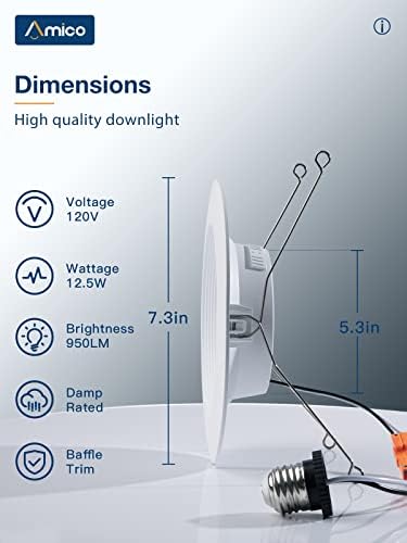 Встраиваемое led осветление Amico 5/6 см, 5CCT, 32 комплект, с регулируема яркост, номинална мощност IC и Damp, 12,5 W = 100 W,