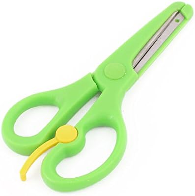 Qtqgoitem Пластмасови Студентски Безопасни Ножици за рязане на хартия за scrapbooking със Собствените си ръце Зелен (модел: 732 d73 176 4f5