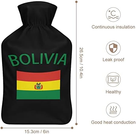 Знаме на Боливия Плюшен Чанта За гореща вода Сладко Гумена Бутилка за гореща вода За инжектиране на Водата Топло За Ръце И Крака