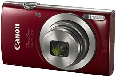 Цифров фотоапарат Canon PowerShot ELPH 180 със стабилизация на изображението и интелигентен автоматичен режим (червено)