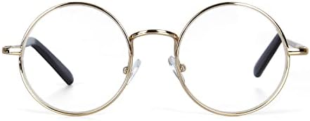 Кръгли очила в метални рамки с увеличително стъкло за очи с пружинным тръба на шарнирна връзка (черни, сребристи и от оръжеен метал)