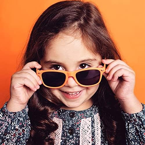 SUNOVELTIES 12 Опаковки Детски Неонови Слънчеви Очила в Ретро стил От Сърце За Деца Класически Очила на Едро За Момчета И Момичета,