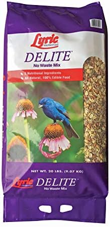 Лирично стихотворение Delite Wild Bird Seed, храна за птици, без отпадъци, с ядки и семена без черупки, 20 килограма. Пакет и утринна