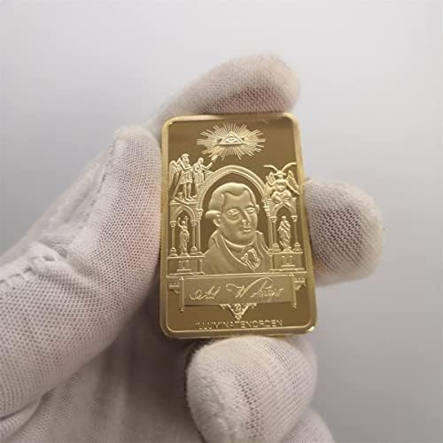 1776 Квадратен Позлатени Блок Възпоменателна Монета Възпоменателна Монета Масонството Кюлчета Злато Колекционерски Монети Декорация На