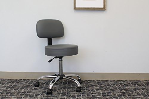 Офис стоки Boss Be Well Медицински Спа-професионален регулируема столче за рисуване с облегалка, сив