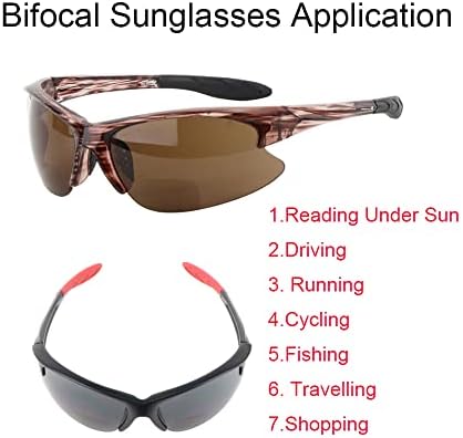 YsorrisoX 2 Двойки Бифокальных Слънчеви очила за мъже и Жени, Спортна Обвивка Около Унисекс Очила за четене с защита от Uv