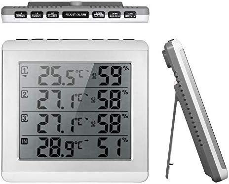 LIUZH LCD цифров Вътрешен и Външен Термометър-Влагомер с 3 Предаватели
