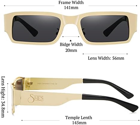 ТЯ е Ретро Правоъгълни Слънчеви очила за Жени на Малки Vintage Слънчеви Очила в стил Хипи, с Тесни Метални Рамки Y2k Sunnies SH1028