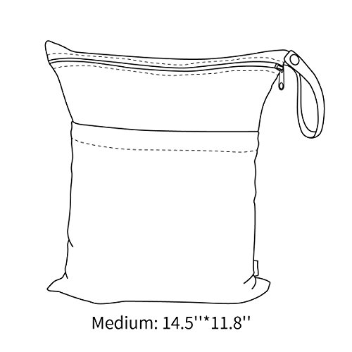 ALVABABY 2 бр. Ръкавни Чанта за влажни сушене Непромокаеми Пелени за Многократна употреба, с Два джоба с Цип За Пътуване, Плажа, Басейна,