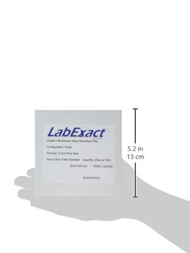 Филтър от микрофибър LabExact 1200368 Grade D Glass, боросиликатное стъкло, без халки, 2,7 хм, 9,0 см (опаковка по 100 броя)