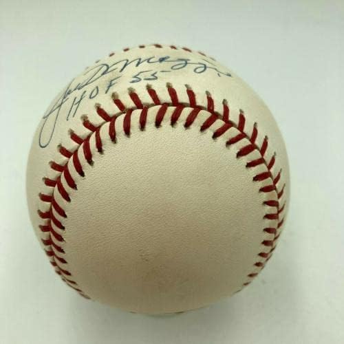 Джо Ди Маджо Зала на славата 1955 Подписа договор с Американската лига бейзбол JSA COA - Бейзболни топки с автографи