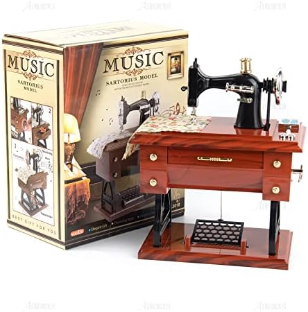 AUEAR, Голяма Стара Завийте Музикална Ковчег за Шевни машини за Събиране Подарък Бижута