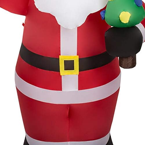 8-подножието Коледни Надуваеми Играчки Дядо Коледа С Елочным Фенерче, Выдуваемый Въздух Празничен Декор на Двора