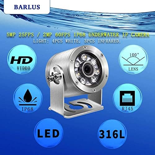 Barlus 1080P HD 120FPS Водоустойчива Камера За Подводни Преглед С Ултра висока Честота на Кадрите IP68 Водоустойчив Неръждаема