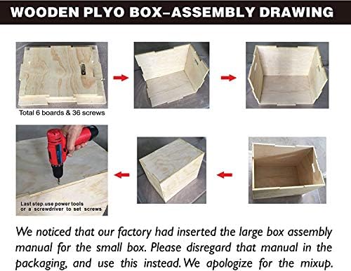 Съживете игрите комплект за тренировка на дървени плиометрических кутии подскача в Плио, Подвижност, ММА и баскетбол (16x18x24)