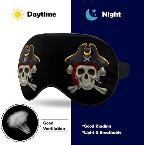 Пиратски Череп Забавно Маска За Очи За Сън Мека Превръзка На Очите с Регулируема Каишка Нощна Сянка за Мъже Жени