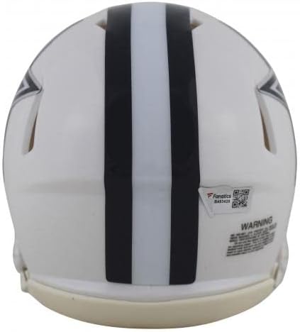 Фанатици мини-каски Каубои CeeDee Lamb с Автограф 2022 Alt White Speed Mini Helmet - Мини-Каски NFL С Автограф