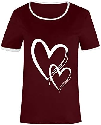Дамски ежедневни блузи Neartime, модна тениска с къс ръкав и сърце Любов, свободна блуза с кръгло деколте