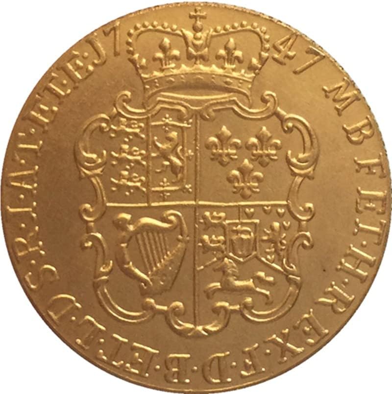 13 Различни Дати Британски Георг II Чиста Медна Златна Монета Стара Сребърна Доларова Монета
