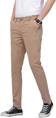 Проверени и Обикновен Мъжки Тесни Панталони цвят Каки, плътно Прилепнали панталони-chinos