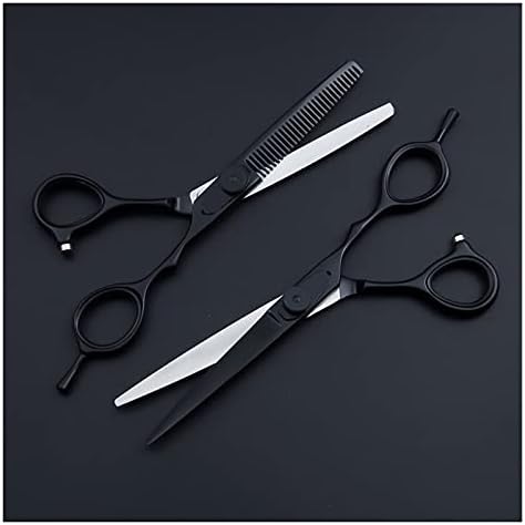 Професионални ножици за грижа за домашни любимци, Филировочные ножици, Черни Фризьорски ножици, Плоски ножица (Цвят: Комплект без чанта)