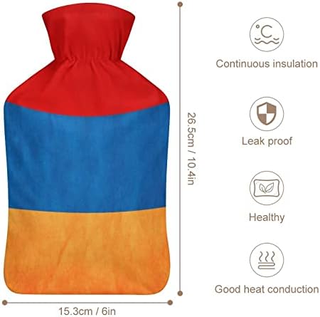 Структурата на Арменски Флаг Плюшена Чанта за Топла Вода Симпатичен Ластик Бутилка за гореща Вода за Инжектиране на Водата Топло За