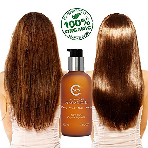 CSCS Чисто Органично Мароканско Арганово масло за коса и кожа — Прави кожата мека и еластична — Укрепва Косата и ноктите — Напълно