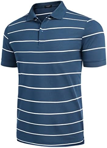 Мъжки ризи Поло COOFANDY с Къс ръкав Класически, Намаляване, Ежедневни Леки Райета Спортни Тениски-Топка за Голф