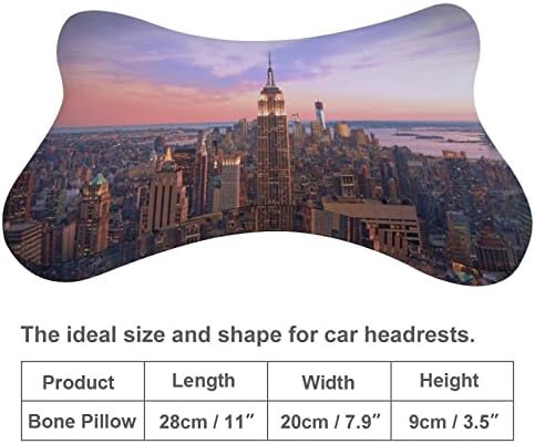 Ню йорк Пейзаж на Ню Йорк Автомобилната въздушна Възглавница За Шията от 2 Възглавници под Формата на Костите Авто облегалката за глава
