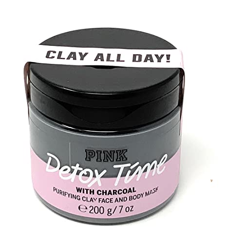 Почистваща Глинена Маска за лице и тяло на Victoria ' s Secret Pink Detox Time с дървени въглища, 7 мл / 200 г