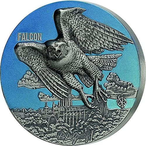 2022 DE Urban Hunters PowerCoin Falcon Сребърна монета с тегло 3 Грама 1500 Франка Бенин 2022 Антични Гарнитури
