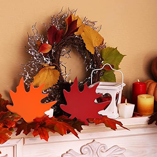 Jetec, Комплект от 3 теми, Есента на няколко нива Табла, Декорация от Дърво във формата на Есенни Листа в Деня на Благодарността, Кленов