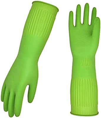 Vgo... 10 чифта Ръкавици за почистване на дома за Еднократна употреба, Гумени Ръкавици с Дълги Ръкави За миене на съдове в Кухнята,