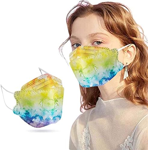 Peky 4-Жична Градиентные маска за лице с рисунки за жени, 50 бр., 3D-Маска за лице с боя за носа, тел за носа, подарък за възрастни (Стил-6)