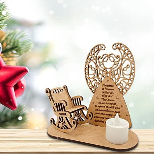 Коледен Магазин Свещник Xiaoling, Wooden Коледен Свещник в Памет с Имитация на Свещи, Свещници Heaven Memory Tealight (Свещи
