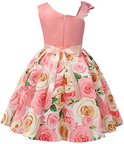 Рокля с цветен модел за момичета от 2 до 9 години, Празнична рокличка за малки Деца